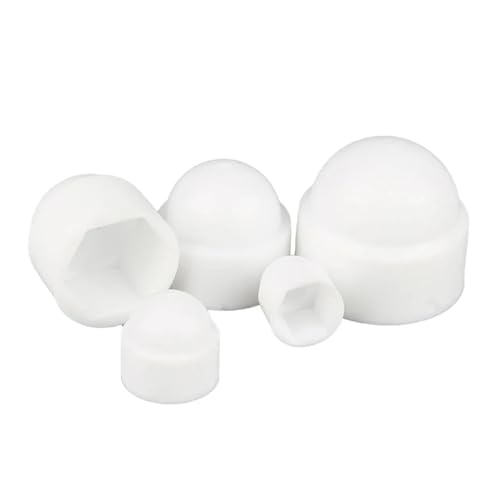 XAOLIUZi 10-30Pcs M4 M5 M6 M8 M10 M12 M14 Hex Nut Caps PE Plastic Hexagon Caps for Bolts Nuts for Car Wheels Exterior Decoration(White,M10x17x20(15pcs))