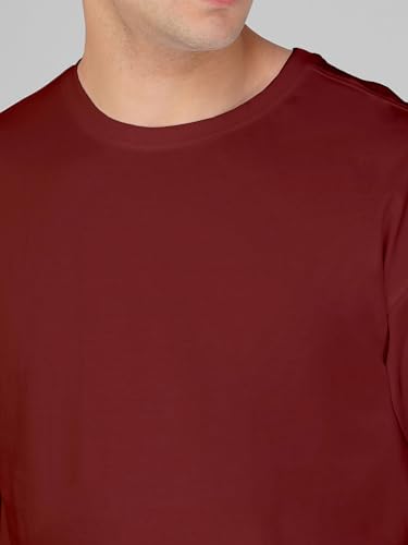 Image of crazymonk Oversized Baggy Fit Drop Shoulder Half Sleeves Round Neck Solid Pure Cotton T-Shirt for Men