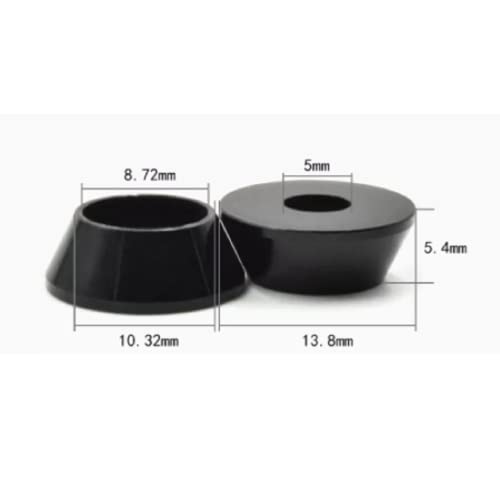 Image of 50pcs M5 Cone Cup Washers Anodized Aluminum Alloy Screw Gasket Countersunk Washers (Black)