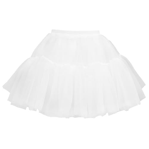 Amosfun White Lolita Underskirt Short Dress Petticoat Tulle Hoopless Underskirt