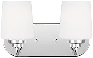 Generation Lighting 4402802EN3-05 Windom - 12 Inch 18.6W 2 LED Bath Vanity, Chrome Finish with Etched/White Glass