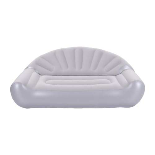 Sofá inflable de PVC flocado portátil doble con diseño de ventilador para salón y exterior