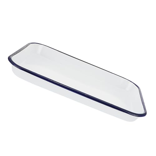 VILLFUL Enamel Tray Experimental Laboratory Sterilized Tray Enamel Sterilized Tray Multi-functional Oven Pan Multi-functional Tray Laboratory Sterilized Square Tray Enamel Storage Plate