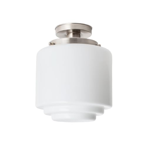 Plafonnier Stepped Cylinder Large en nickel mat pour salon chic