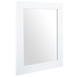 Ruomeng Wall Mirror Rectangle Decorative Mirror 12″ x 16″ for Entryway, Bedroom, Living Room, White