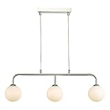  DAR FEYA - Straight Bar Pendelleuchte Poliertes Chrom-Opalglas, 3x G9