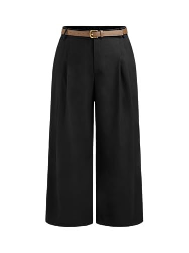 CIDER Linen-Blend Pocket Wide Leg Pants with Belt Curve & Plus