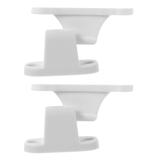 Wakauto RV Door Catch Holder 2-Pack, White T-Shaped Interior Cabin Door Retainer with Rectangular Base, Easy No-Tool Installation for Camper Trailer Motorhome & Van Conversions