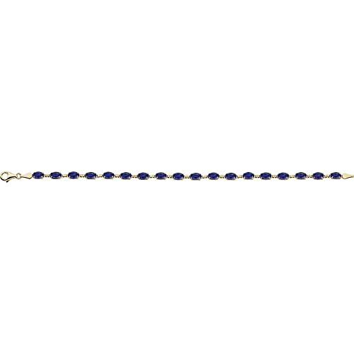 Lab-Grown Blue Sapphire Bracelet 7.25" (Width = 4mm)2