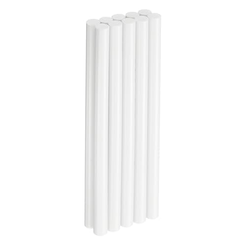 QUARKZMAN 10Pcs Bastoncini Di Colla A Caldo 11mm x 200mm Lunghi Mini Bastoncini Adesivi EVA A Fusione A Caldo Per Pistola Colla A Caldo Legno Plastica Vetro Fiori Tessuti Schiuma, Bianco