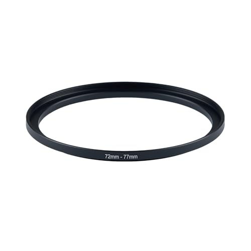 72mm to 77mm Step up Ring Filter Adapter Metal Ring Step up Rings Adapter Filter Compatible with All 77mm UV,CPL,ND,Lens Hood,Threaded Lens ect (72mm to 77mm)