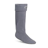 Polar Womens Thermal Fleece Welly Wellington Boot Warm Cosy Soft Wellie Socks - Grey - M