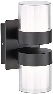 WOFI Außenleuchte, Outdoor Line Aris 2-flammig, Schwarz, LED, Wandleuchte