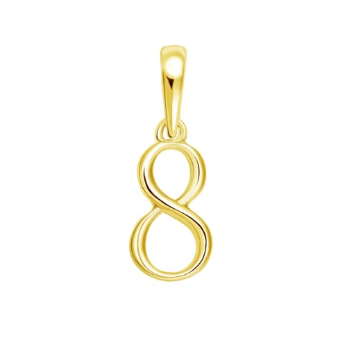 [ララクリスティー] ペンダントトップ 数字 ナンバー レディース メンズ K18 18金 イエローゴールド チャーム ネックレス 8