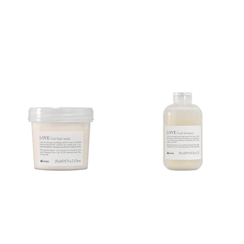 Davines LOVE CURL Shampoo (250ml) & Mask (250ml) Duo, to Enhance, Treat and Control Wavy or Curly Hair, for Soft and Light Hair with Volume without Weighing it Down, (2 Piece Set)