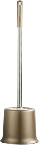 Spazzola di Gomma per cessi, scopino for WC, Spazzola for la Pulizia in Acciaio Inox con Manico Lungo scopino for WC(Bronze)