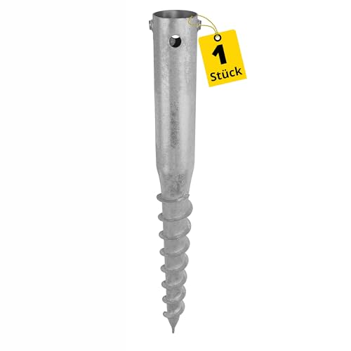 GRUNDLINE - Pfostenträger rund Ø 68 mm - Bodenanker zum eindrehen - Schraubfundament - Einschraub Bodenhülsen - Stützenfuß - Erdanker - Erdspieß - Bodenhülse Sonnenschirm Wäschespinne GRUNDLINE - Pfostenträger rund Ø 68 mm - Bodenanker zum eindrehen - Schraubfundament - Einschraub Bodenhülsen - Stützenfuß - Erdanker - Erdspieß - Bodenhülse Sonnenschirm Wäschespinne