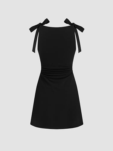 Image of CIDER Mini Dress Bodycon Sexy Square Neck Bowknot Sleeveless High Waist Party Cocktail Elegant Dresses for Women