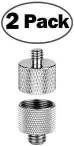 Anwenk Mic Stand Adapter Combo Pack - 5/8 to 1/4 & 5/8 to 3/8 Mic Thread Screw Adapter for Microphone Stand to Tripod