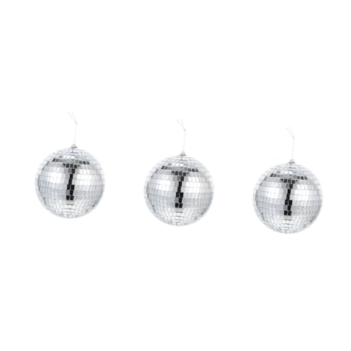 TOYANDONA 3 Pçs Mini Espelho Discoteca Bola Pendurada Pingente De Prata Decorações De Baile Decorati