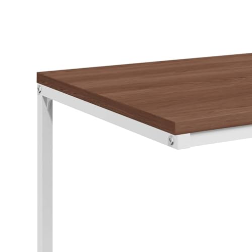 Mesa auxiliar rectangular blanca de madera contrachapada vidaXL para trabajar en cama 6