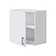 Dmora - Hängeschrank 1 Tür Este, Wandregal, Multifunktionshilfe-Schrank, 60x34 h59 cm, Weiß