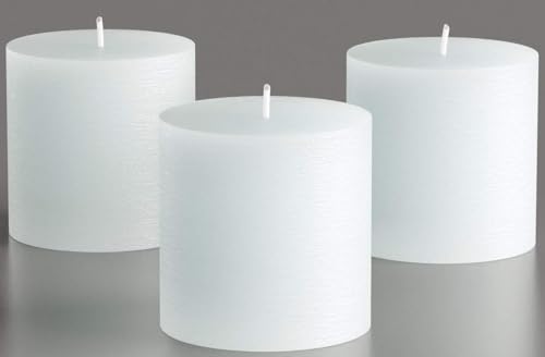 Melt Candle Pillar Candles, 3 Pack - Unscented Candles for Home, Church, Weddings, & More - 3