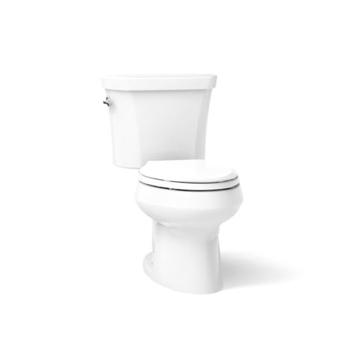 KOHLER K-3988-0 Wellworth Two-Piece Elongated Dual-Flush Toilet with Class Five Flush System and Left-Hand Trip Lever, White