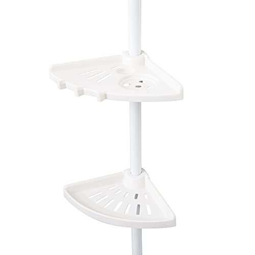 Étagère d'angle de douche extensible GINA par Compactor en acier blanc XL