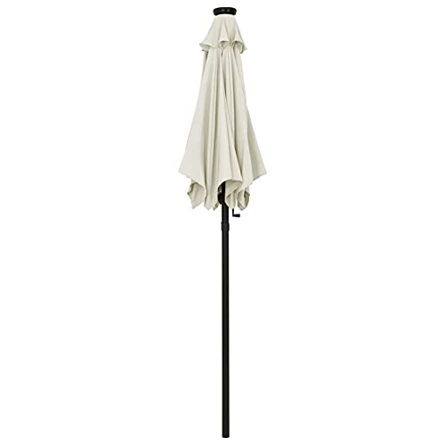Parasol de jardin LED sable 200x211 cm en aluminium CLSDRZC