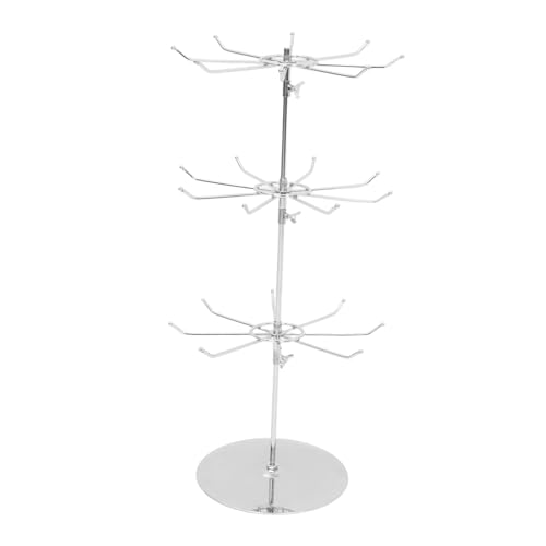 TOPBATHY jewelry organizer pendientes organizador de joyas soporte para joyas Soporte para aretes colgando Estante de arete giratorio Silver