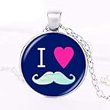 Qualitativ hochwertig. Schnurrbart-Halskette mit Bart-Anhänger, Glaskuppel, Schmuck, Zubehör für Frauen, lange Kette, Pullover-Halskette, Geburtstagsgeschenk