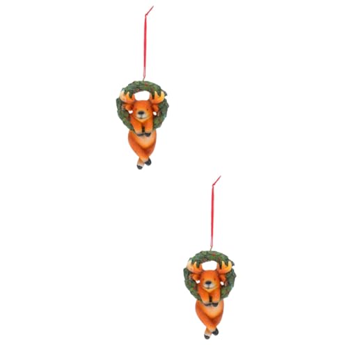 La Mejor review de Decoración con luces para árbol de Navidad Top diez. 37 BESTOYARD 2 Piezas De Decoración De Árbol De Navidad Mini Árbol De Navidad Guirnalda De Navidad Manualidades De Resina para Ventanas Decoraciones De Corona Adornos De