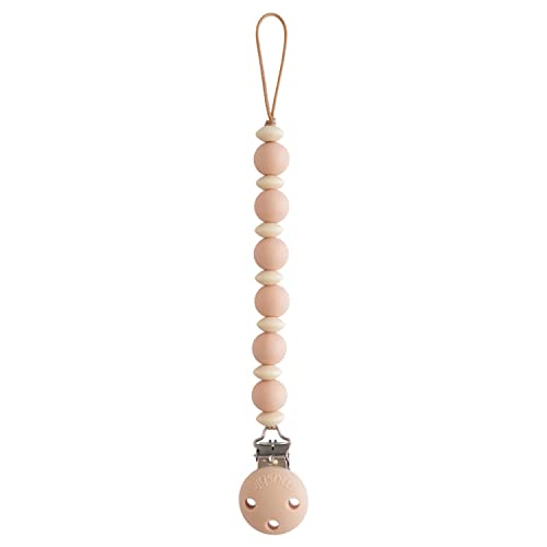 Image of mushie 100% Silicone Baby Pacifier Clip BPA Free | Luna (Blush)