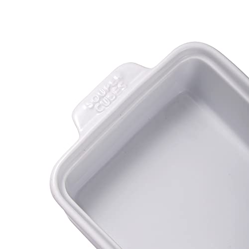 Stoneware By Souper Cubes 5 Inch Square Baking Dish, Set Of Two, Individual Portion Baking Dish 5 Inch X 5 Inch, White #TOP1