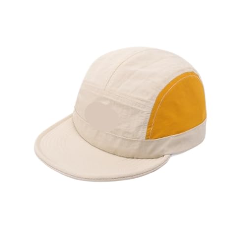 Gorra de béisbol transpirable beige con bloques de color para deporte exterior