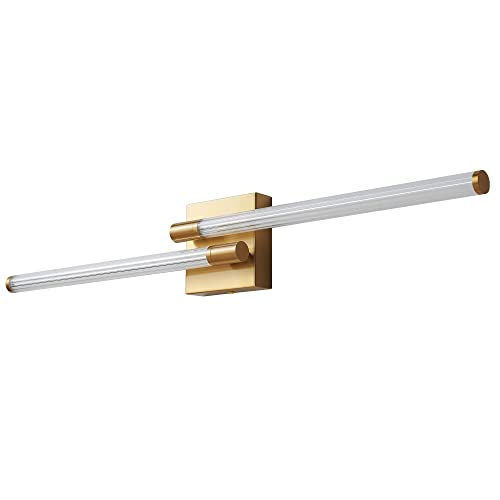 PENACINY Brushed Gold Bathroom Lights Over Mirror, 30 inch Acrylic Modern LED Vanity Lighting fixtures for Bathroom Bedroom Living Room 4000K PENACINY Brushed Gold Bathroom Lights Over Mirror, 30 inch Acrylic Modern LED Vanity Lighting fixtures for Bathroom Bedroom Living Room 4000K