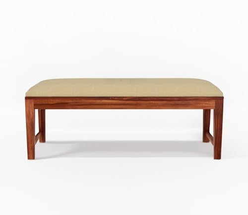 Image of WOODAMIYAWooden Seating Bench for Home & Office, Multipurpose Seating Bench for Daining Table /Indoor and Outdoor /Balcouny, Bench with Cushion, 54x14x17.5 Inch, Teak Finish