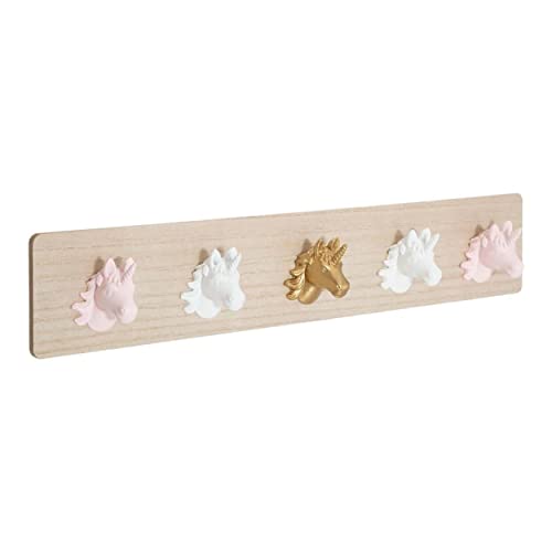 Hogar y Mas Perchero Infantil Pared Unicornios 5 Ganchos
