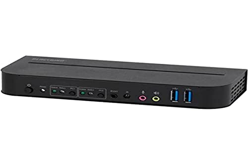 Image of Monoprice Blackbird 4K Displayport 1.4 USB 3.0 2x1 KVM Switch, 4K@60Hz, HDR, YCbCr 4:4:4, HDCP 2.2, Share 2 Computers with 1 Keyboard Mouse Monitor Printer