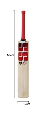Image of Pro Super Stroke Cricket Bat Full Size Popular Willow Cricket Bat with Bat Cover Play for Tennis Ball | Rubber Ball | Plastic Ball (S.S RED)