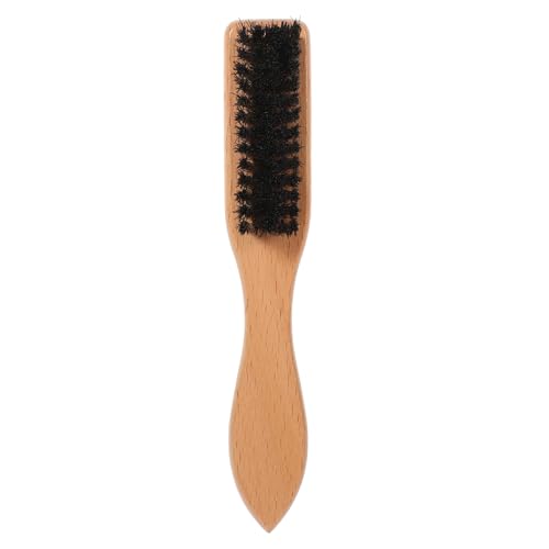 DEARMAMY Brosse à Barbe Poils Naturels Peigne à Barbe Outil De Coiffure Pour Homme Manche Bois