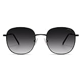 SOJOS Diseñador Redondo Rectangular Gafas de Sol Flat Espejo Lente Marco Metal SJ1137, medium