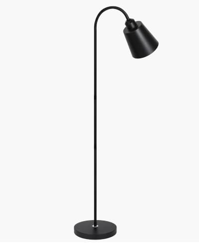 Image of Homesake Contemporary Arc Floor Lamp for Living Room, Adjustable Matte Black Standing Reading Lamp with E27 Holder, Modern Nordic Corner Floor Light for Bedroom, Sofa Side, Home Office & Study