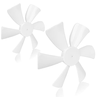 RV Vent Fan Blade, 12V D-Shaft RV Bathroom Fan, White 6" Replacement Camper Vent Fan Blades Compatible with Heng's, Elixir, Ventline, and Jensen Roof vents, 2 Pack