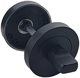 Matt Black Turn & Release Set for Bathroom Lock on Round Rose - Toilet Door Thumb Twist - Golden Grace