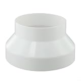 Adattatore in ABS per riduzione condotto per collegare ventole di ventilazione per canalizzazione in asciugatrici, cappe da bagno e sistemi d'aria (200-150)
