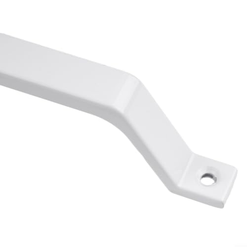 Tirador grande negro para puerta corrediza, cobertizo, garaje, armario, exterior, interior, aleación de aluminio, tirador con tornillos, 200 mm en total (blanco sin base)