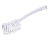 BawiTec Profi Hygiene Reinigungsbürste Stielbürste weiß oder blau 410mm Waschbürste Hygienebürste Lebensmittelbereich HACCP Gastronomie Profibürste Handbürsten lang Kunststoffbürste (weiß)