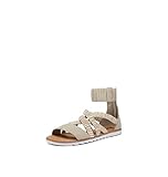 SOREL Sandalias Ella II con correa al tobillo para mujer, Gris pardo suave, blanco, 42 EU